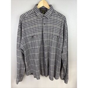 Cross Creek Vintage Flannel Shirt Long Sleeve Size L Plaid Check Heavyweight Y2K